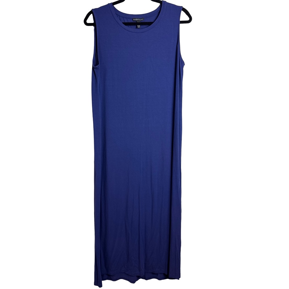 Eileen Fisher Blue Maxi Dress Sleeveless Minimalist